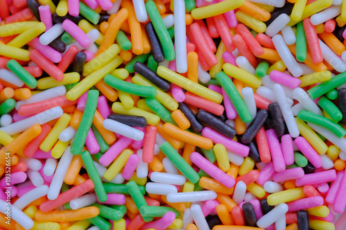 closeup of colorful sugar sprinkles background
