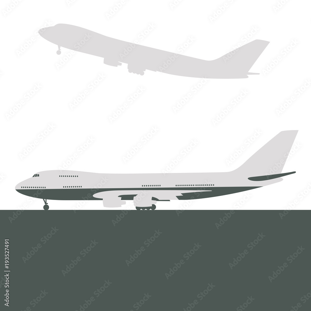passenger plane vector illustration flat style profile passenger plane vector illustration flat style profile