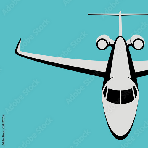 passenger plane vector illustration flat style  front