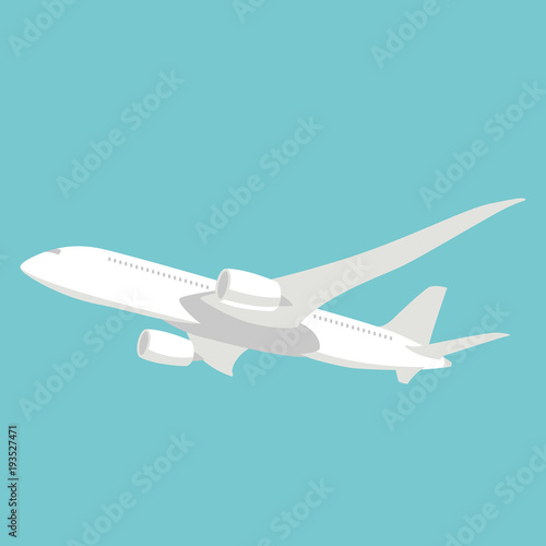 passenger plane vector illustration flat style   profile