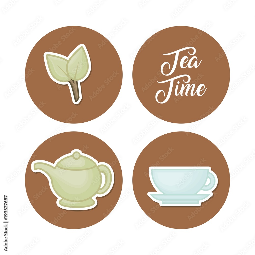 tea icons set
