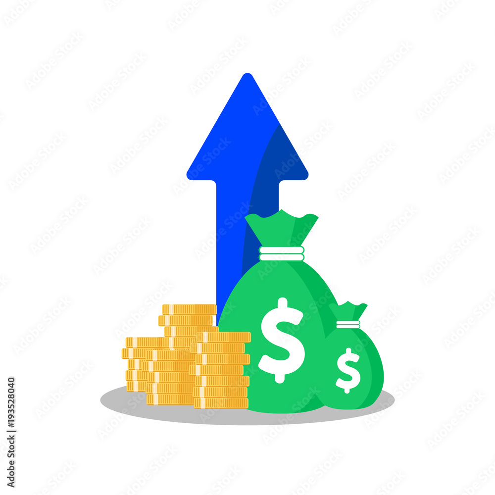 Mutual fund, Income increase, financial strategy performance, interest rate, high return on investment, budget balance, revenue growth, credit money, flat icon, Vector illustration Mutual fund, Income increase, financial strategy performance, interest rate, high return on investment, budget balance, revenue growth, credit money, flat icon, Vector illustration