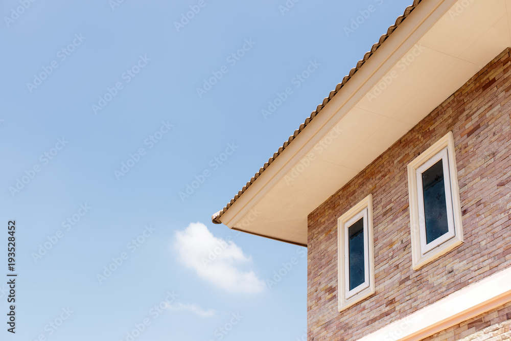 House roof against a blue sky
