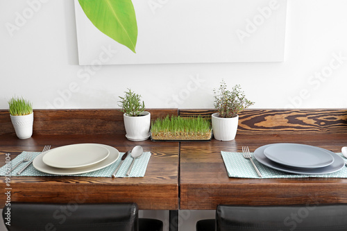 Table setting in vegetarian...