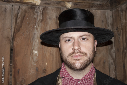 Western Law Man with Facial Hair