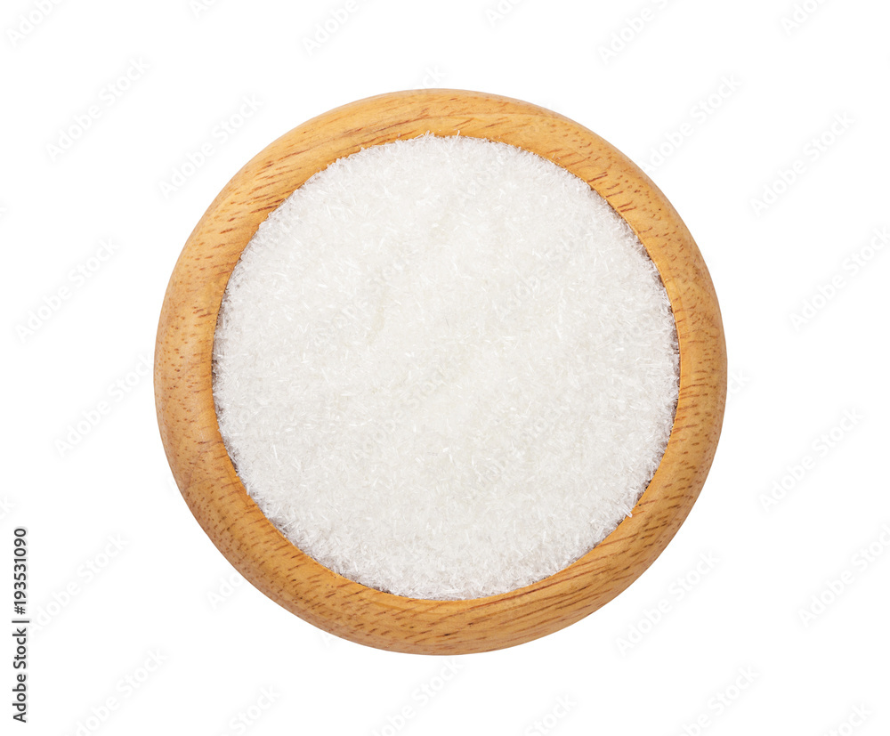 Monosodium Glutamate (MSG or E621) on wooden plate. Monosodium Glutamate (MSG or E621) on wooden plate.