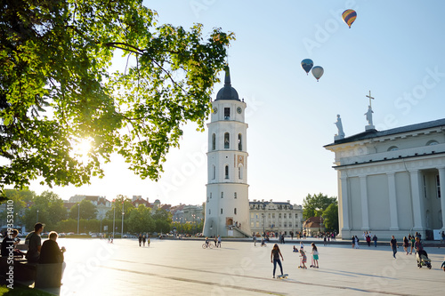 The Cathedral Square, main square of the Vilnius Old Town, Vilnius, Lithuania