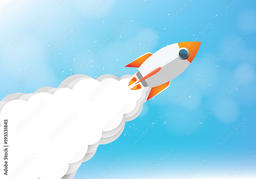 Paper art of Startup project concept. Business flat design vector illustration Paper art of Startup project concept. Business flat design vector illustration