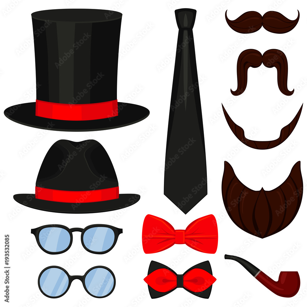 Icon poster colorful man father dad day element set. Icon poster colorful man father dad day element set.