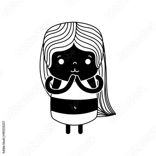 contour girl wth long hair and tender face