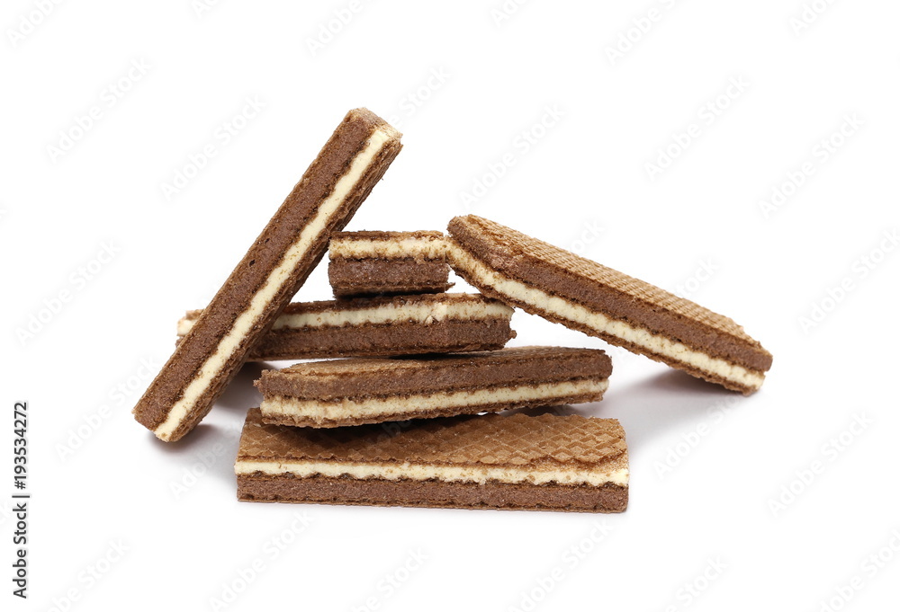 Chocolate wafers isolated on white background Chocolate wafers isolated on white background