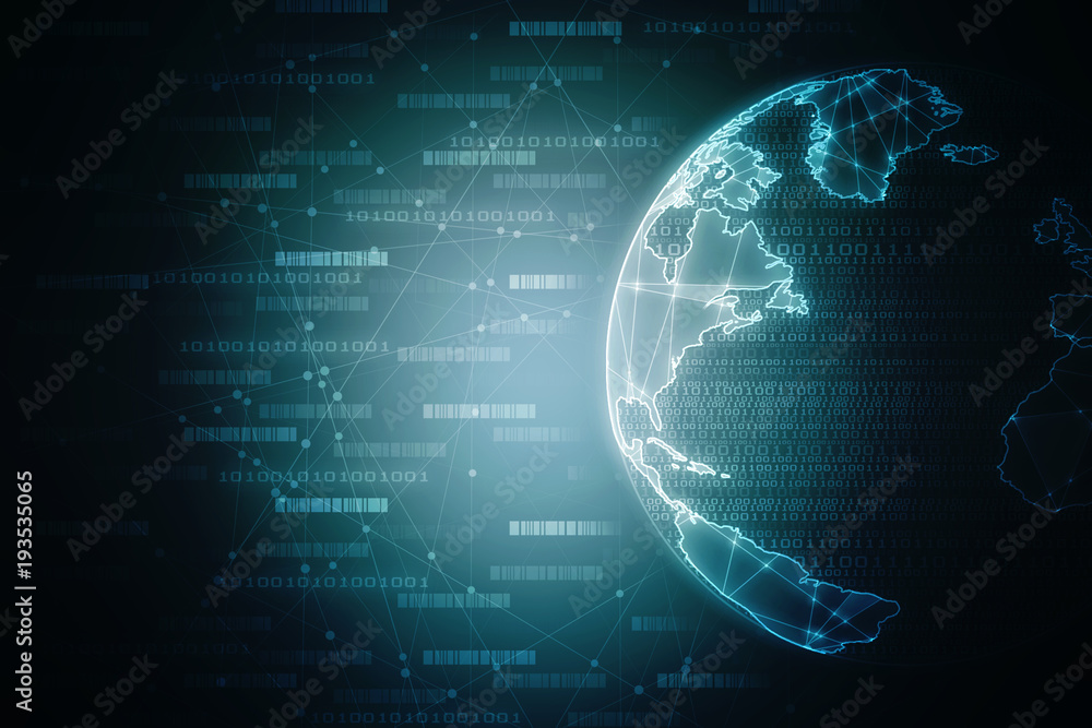 Obraz premium 2d ilustracja mapa świata abstrakcyjne tło