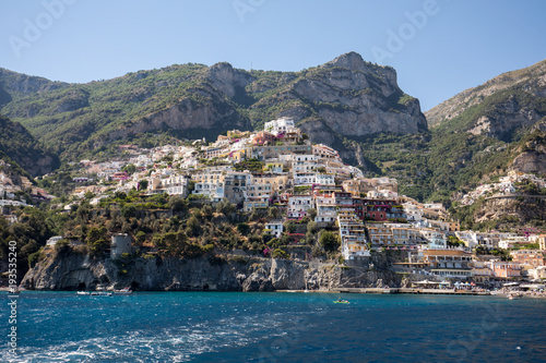 Fototapeta Naklejka Na Ścianę i Meble -  Positano seen from the sea on Amalfi Coast in the region Campania, Italy