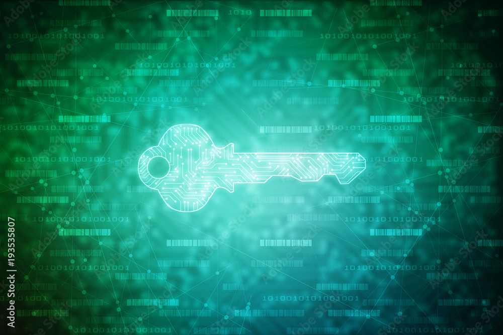 Obraz premium 2d digital abstract technology digital future cyber security key