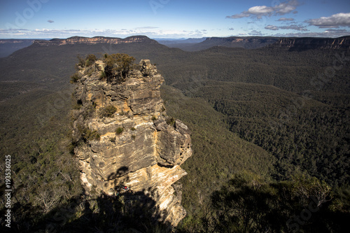 The Three Sisters are an unusual rock formation in the Blue Mountains of New South Wales, Australia, on the north escarpment of the Jamison Valley. They are close to the town of Katoomba.