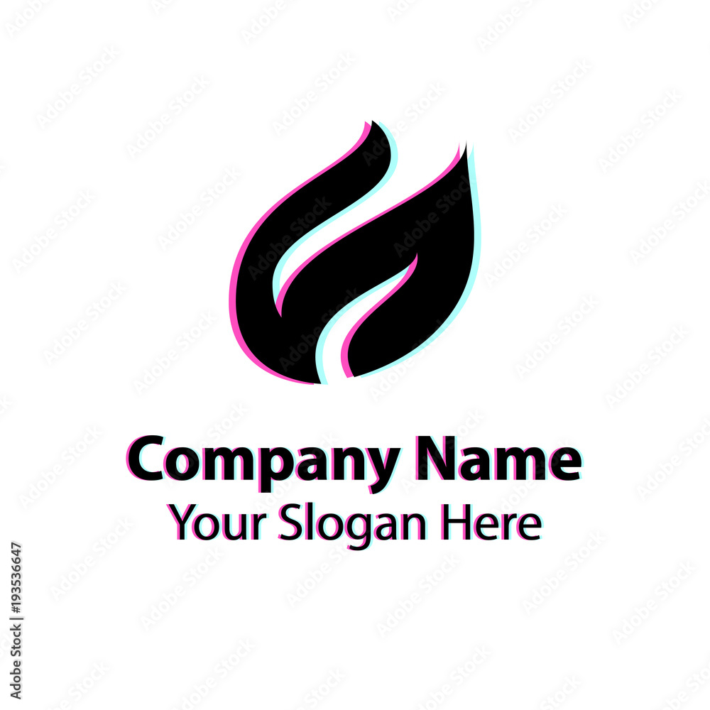 Abstract logo design with glitch effect on white background, Abstract graphic icon, logo design template, symbol for company Abstract logo design with glitch effect on white background, Abstract graphic icon, logo design template, symbol for company