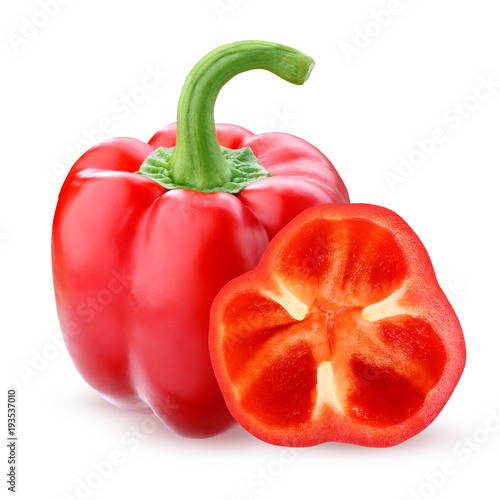 Red bell pepper, isolated on a white background. photo