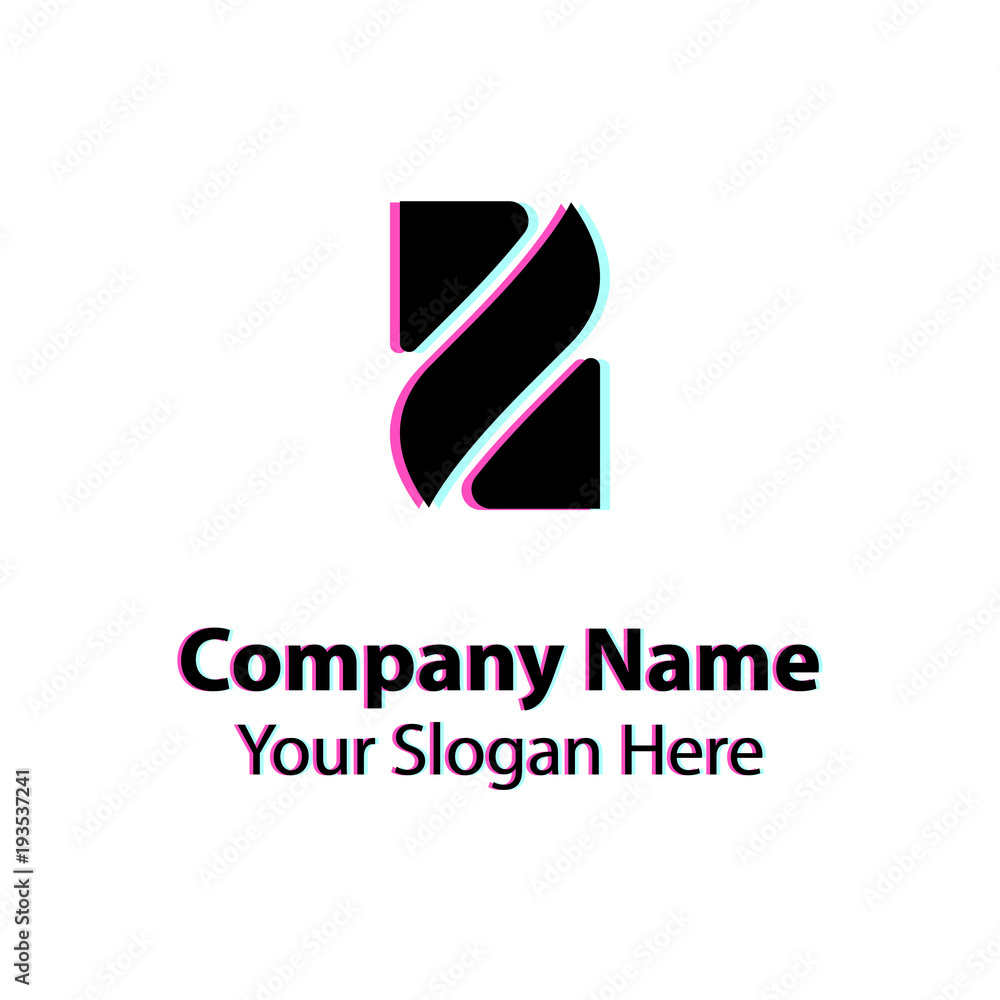 Abstract logo design with glitch effect on white background, Abstract graphic icon, logo design template, symbol for company Abstract logo design with glitch effect on white background, Abstract graphic icon, logo design template, symbol for company