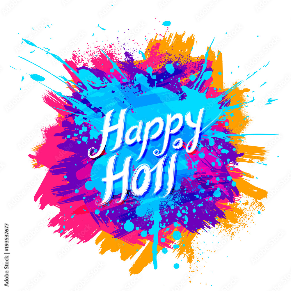 Happy Holi background for color festival of India celebration greetings  Stock Vector | Adobe Stock