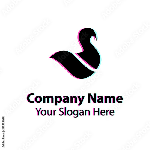 Abstract logo design with glitch effect on white background, Abstract graphic icon, logo design template, symbol for company