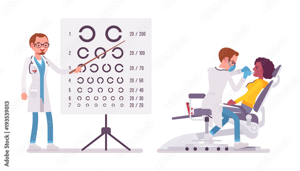 Male dentist and ophthalmologist