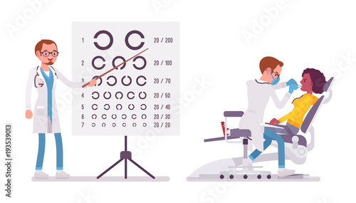 Male dentist and ophthalmologist