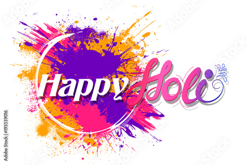 Happy Holi background for color festival of India celebration greetings