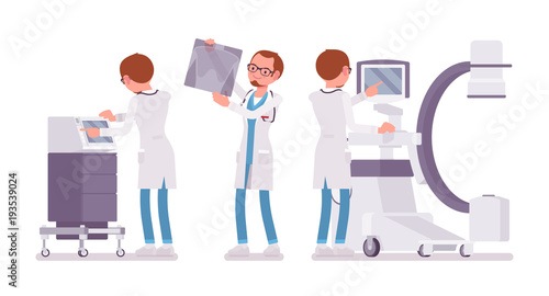 Male doctor X-raying