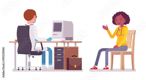 Male doctor therapist and patient