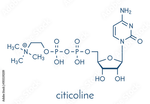 Citicoline (CDP-choline) molecule. Skeletal formula.