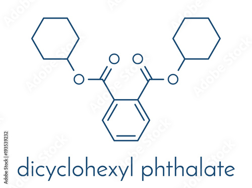 Dicyclohexyl phthalate (DCP) plasticizer molecule. Skeletal formula.