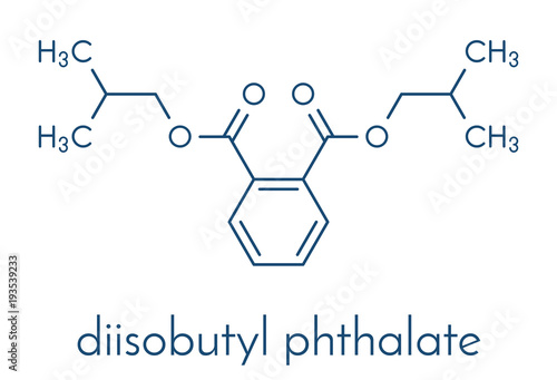 Diisobutyl phthalate (DIBP) plasticizer molecule. Skeletal formula.