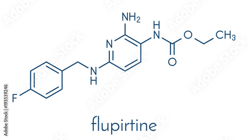 Flupirtine analgesic drug molecule. Skeletal formula.