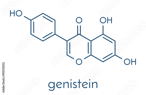 Genistein isoflavone molecule. Skeletal formula.