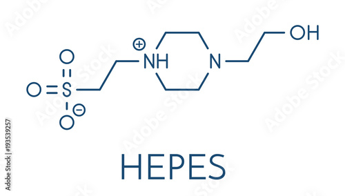 HEPES buffering agent molecule. Skeletal formula.