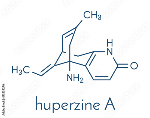 Huperzine A alkaloid molecule. Skeletal formula.