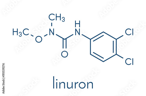 Linuron herbicide molecule. Skeletal formula.