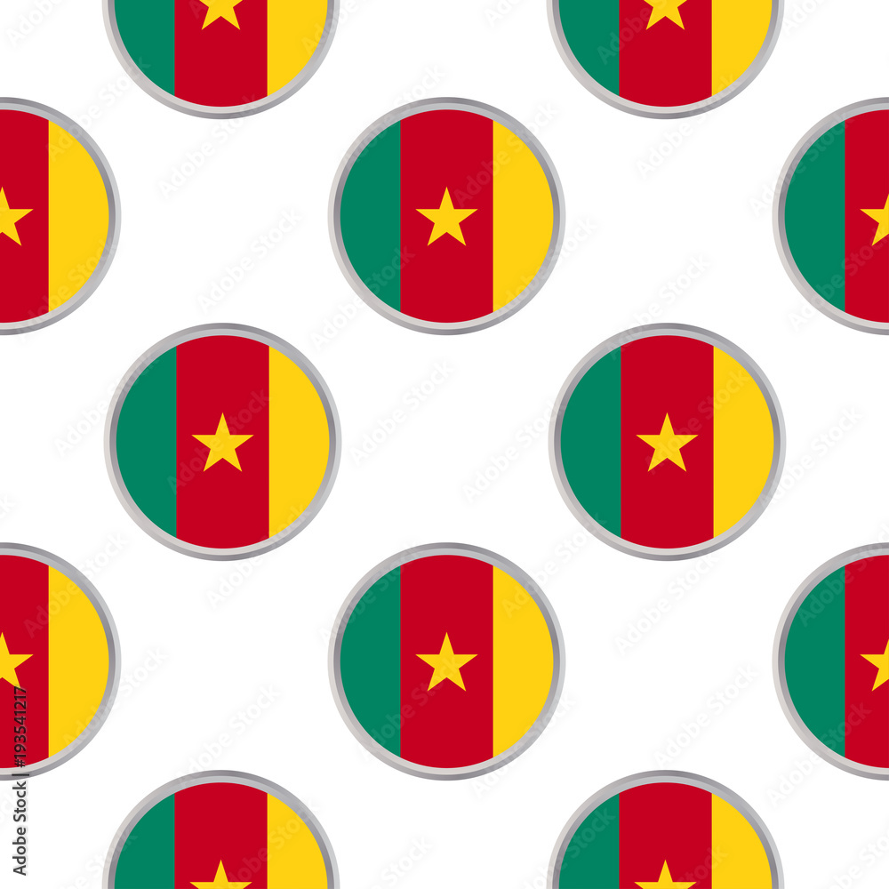 Seamless pattern from the circles with flag of Cameroon. Seamless pattern from the circles with flag of Cameroon.