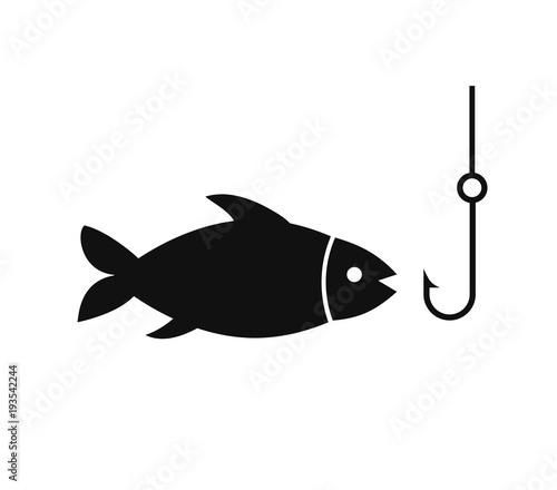 Fishing a fish and lure art icon for apps and websites .
