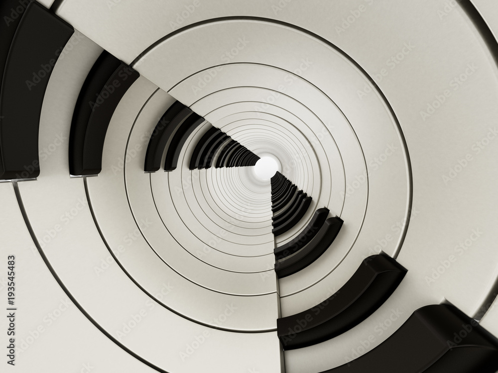 Obraz premium Abstract piano keys background. 3D illustration