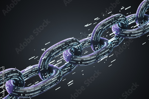 Black diagonal chain, a blockchain concept