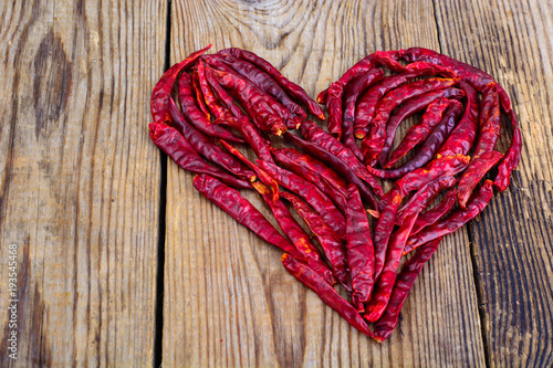 Heart of dried chili pepper