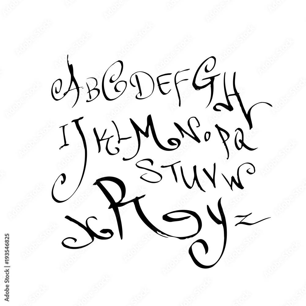 Obraz premium 벡터 문자 / 손으로 쓴 글씨체