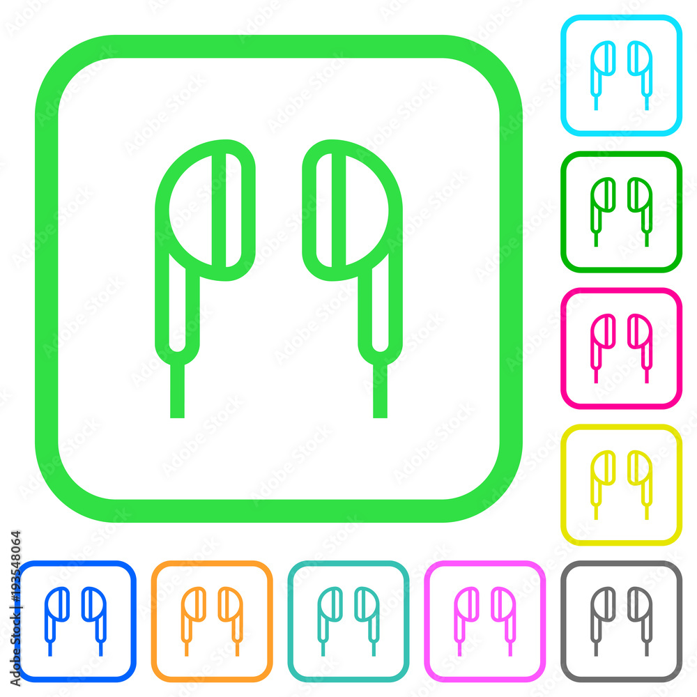 Earphone vivid colored flat icons Earphone vivid colored flat icons
