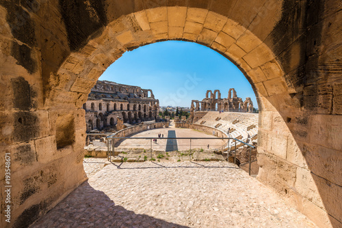 Amphitheatre of El Jem in Tunisia photo