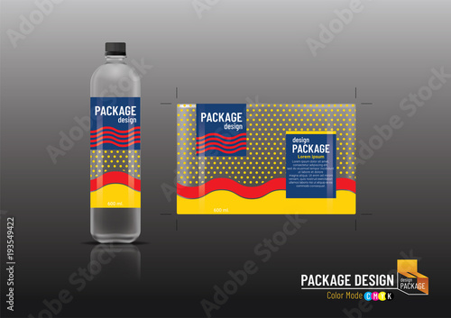 Package design, label & bottles for drinks, mock up-Vector illustration