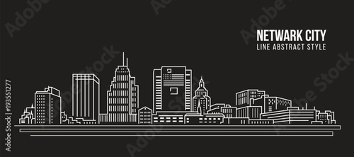 Cityscape Building Line art Vector Illustration design - Netwark city