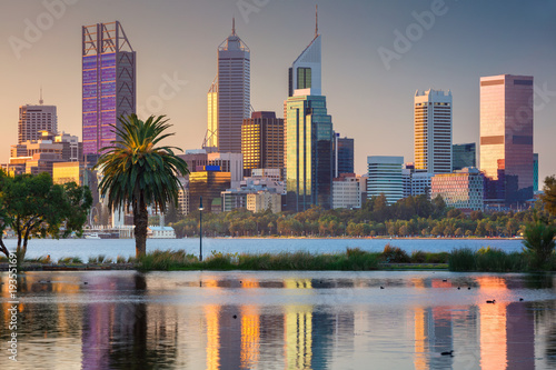 Perth. Cityscape image of Perth skyline, Australia during sunset.