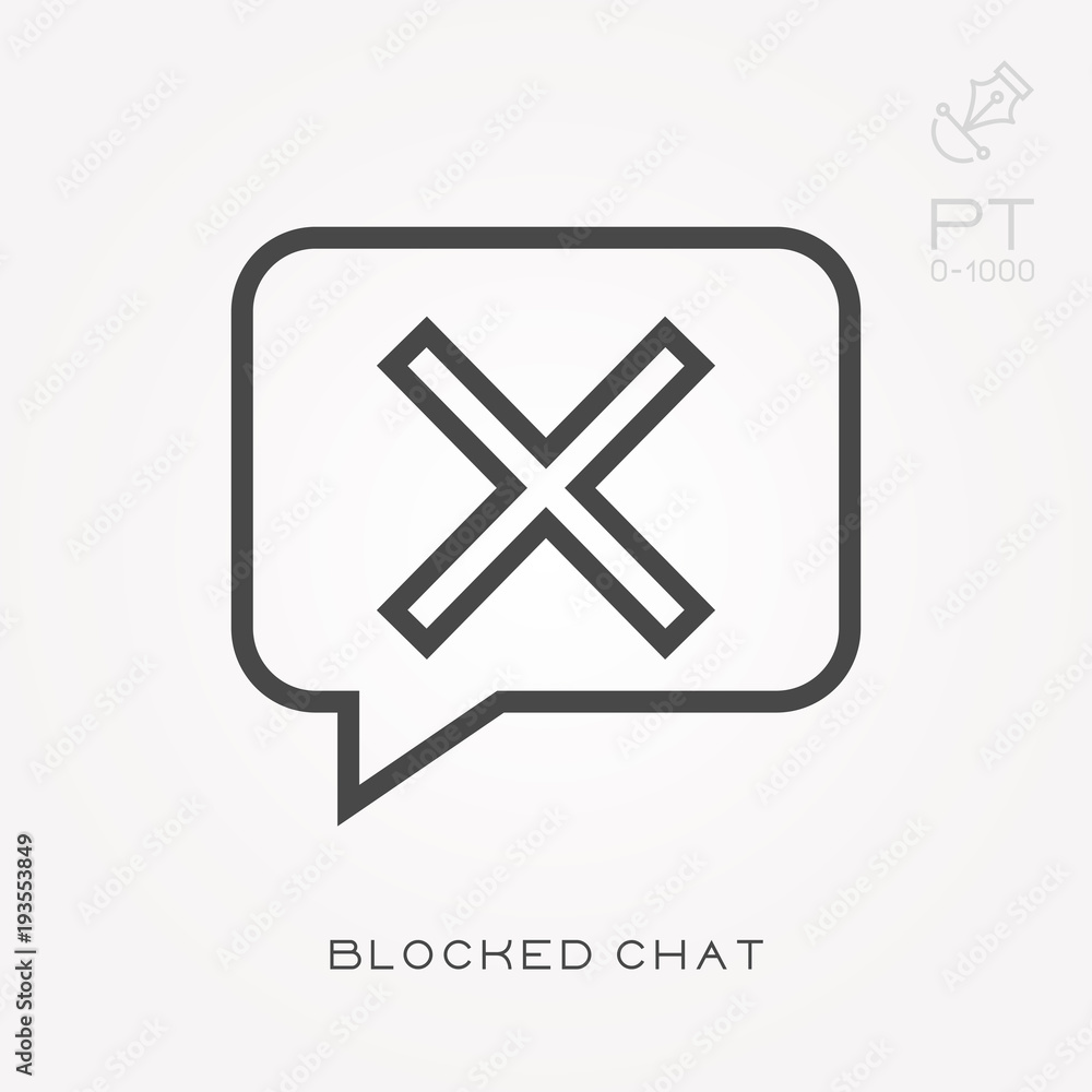 Line icon blocked chat Line icon blocked chat