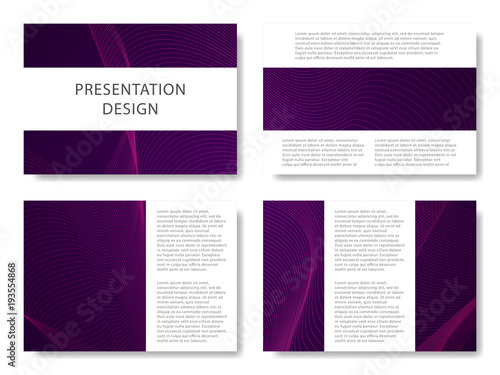 Set of business templates for presentation slides. Colorful design with waves abstract beautiful background. Vector illustration